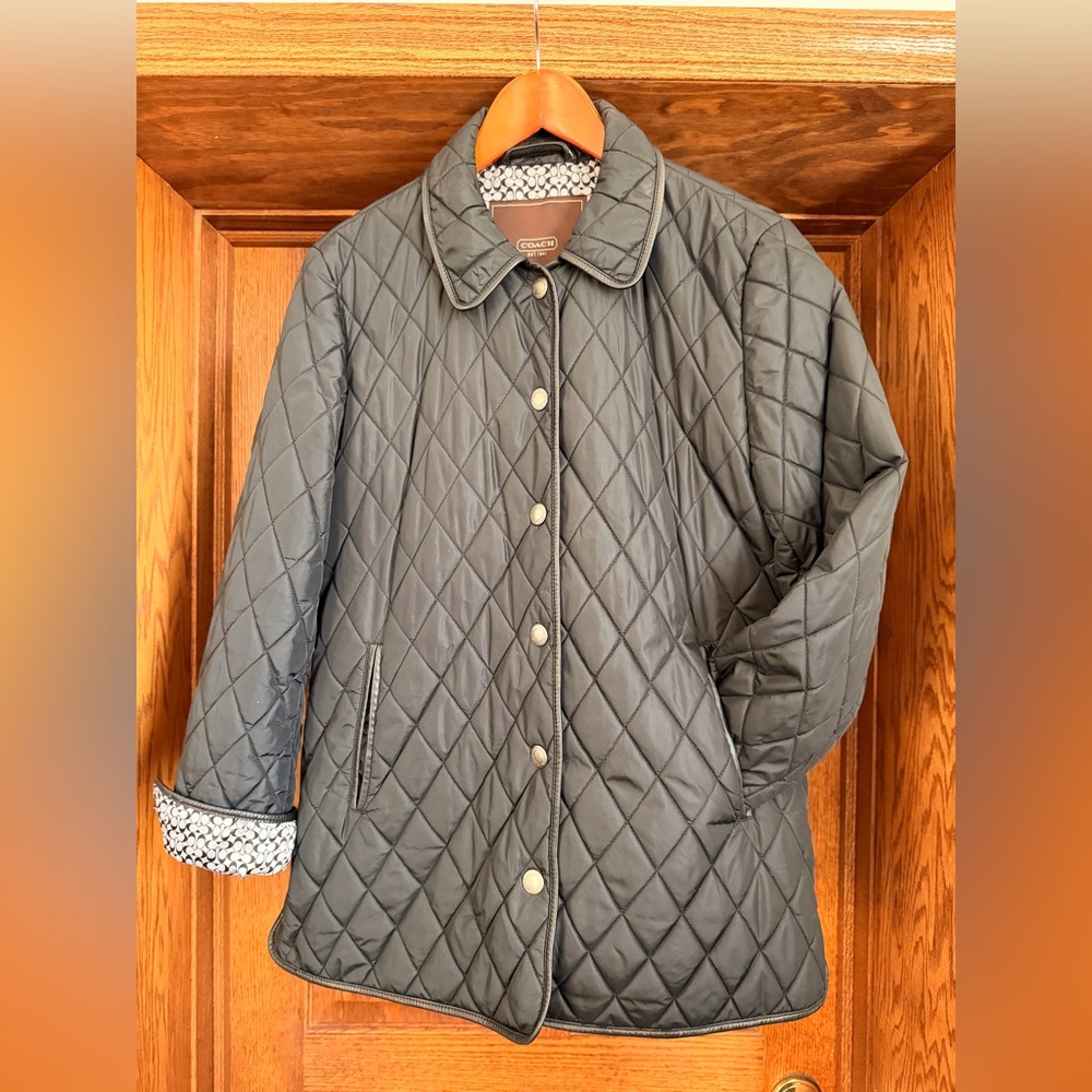 Coach Quilted Riding Signature C Logo Lined Jacket Coat Women’s S Small